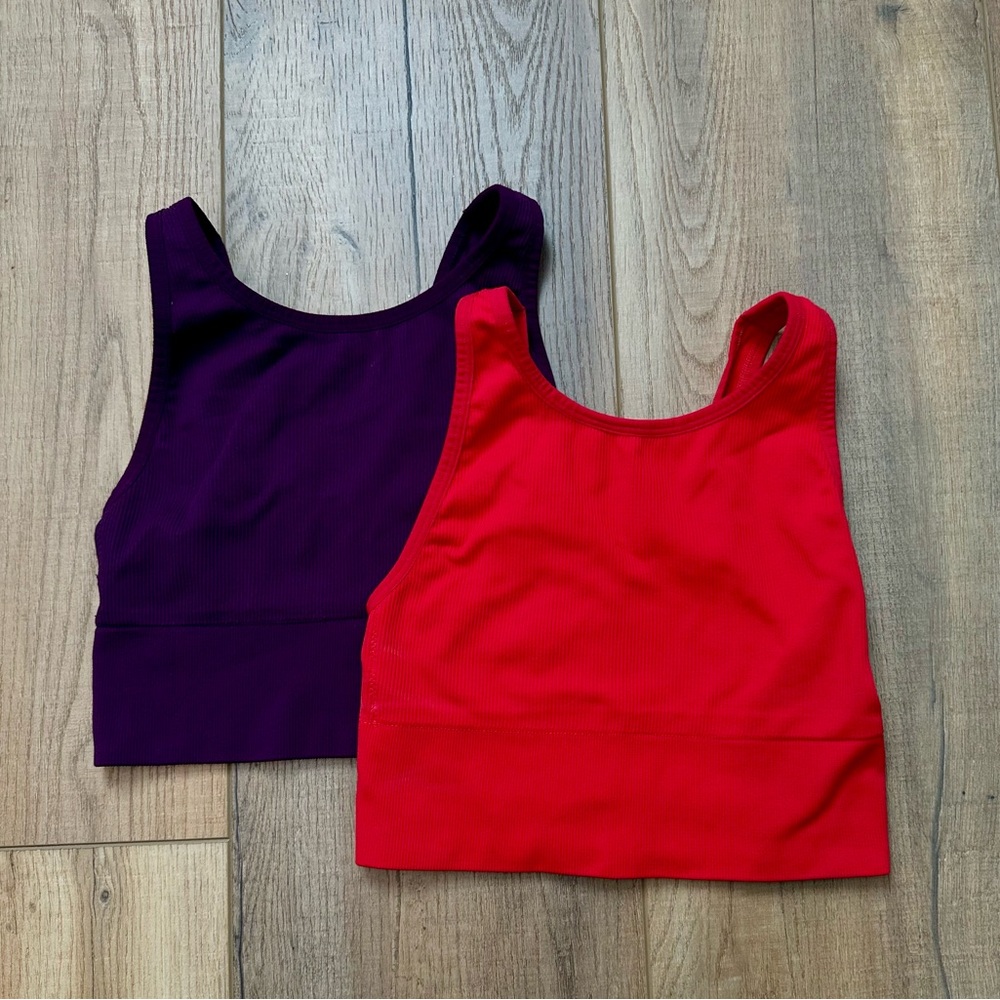 Purple and Red Victoria Secret Crop Top Bundle size Small deep purple and red